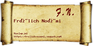 Frölich Noémi névjegykártya